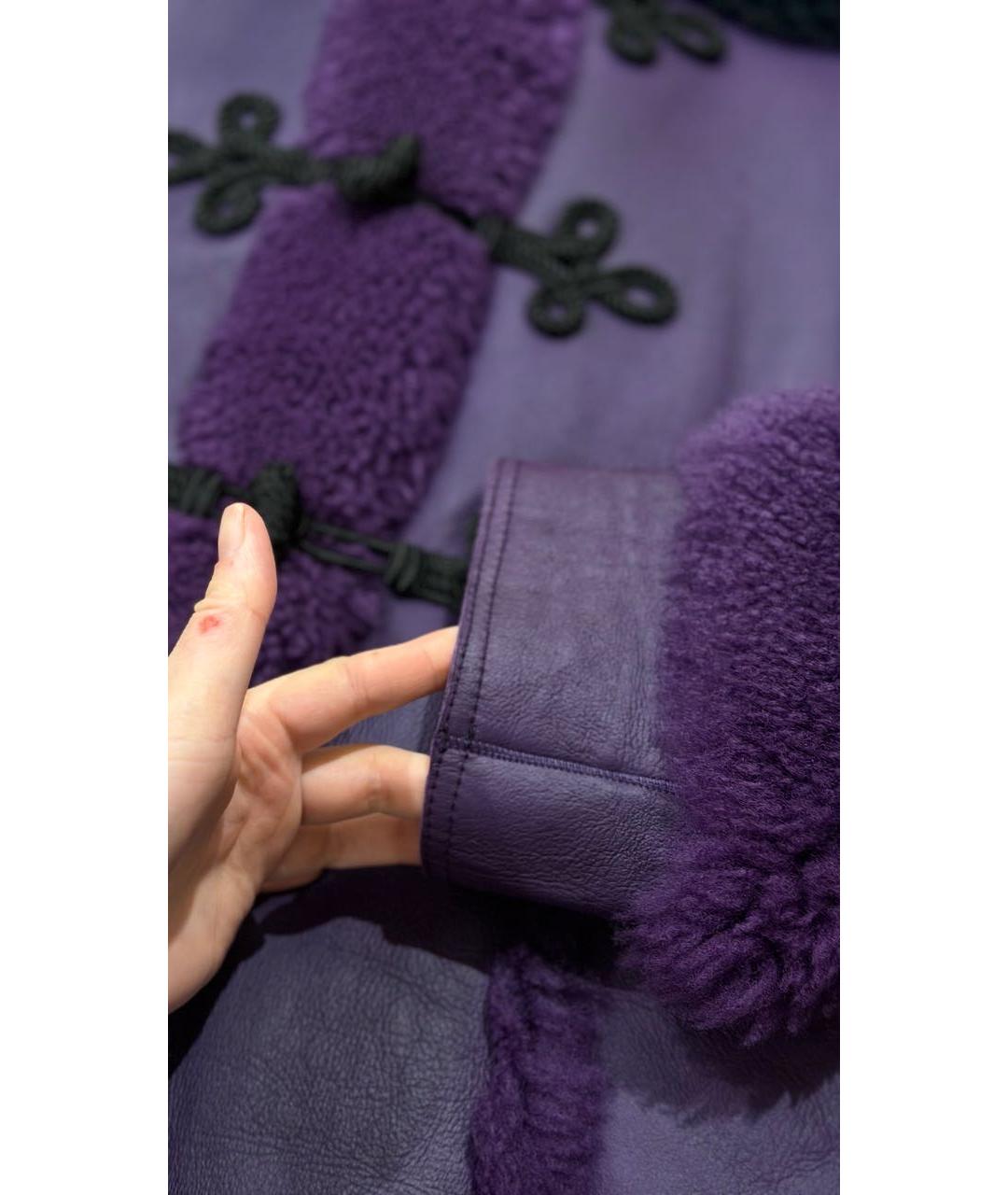 PHILOSOPHY DI LORENZO SERAFINI Фиолетовая кожаная дубленка, фото 7