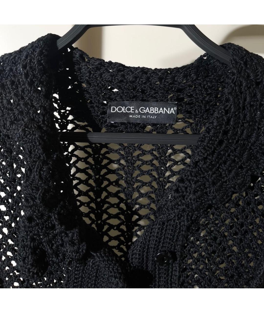 DOLCE&GABBANA Черный хлопковый кардиган, фото 3