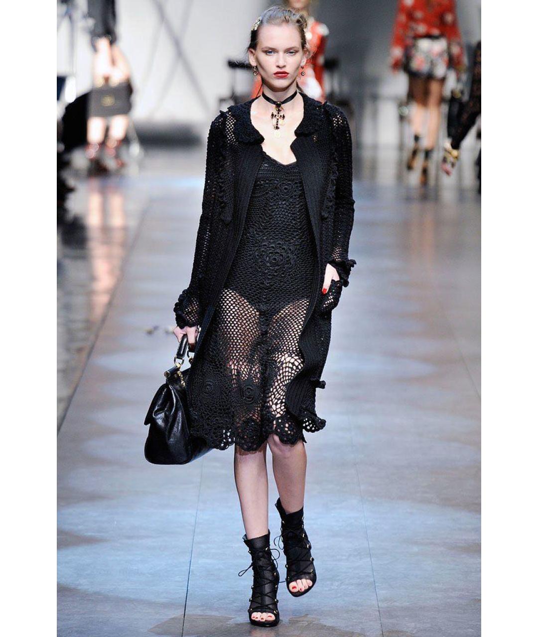 DOLCE&GABBANA Черный хлопковый кардиган, фото 5