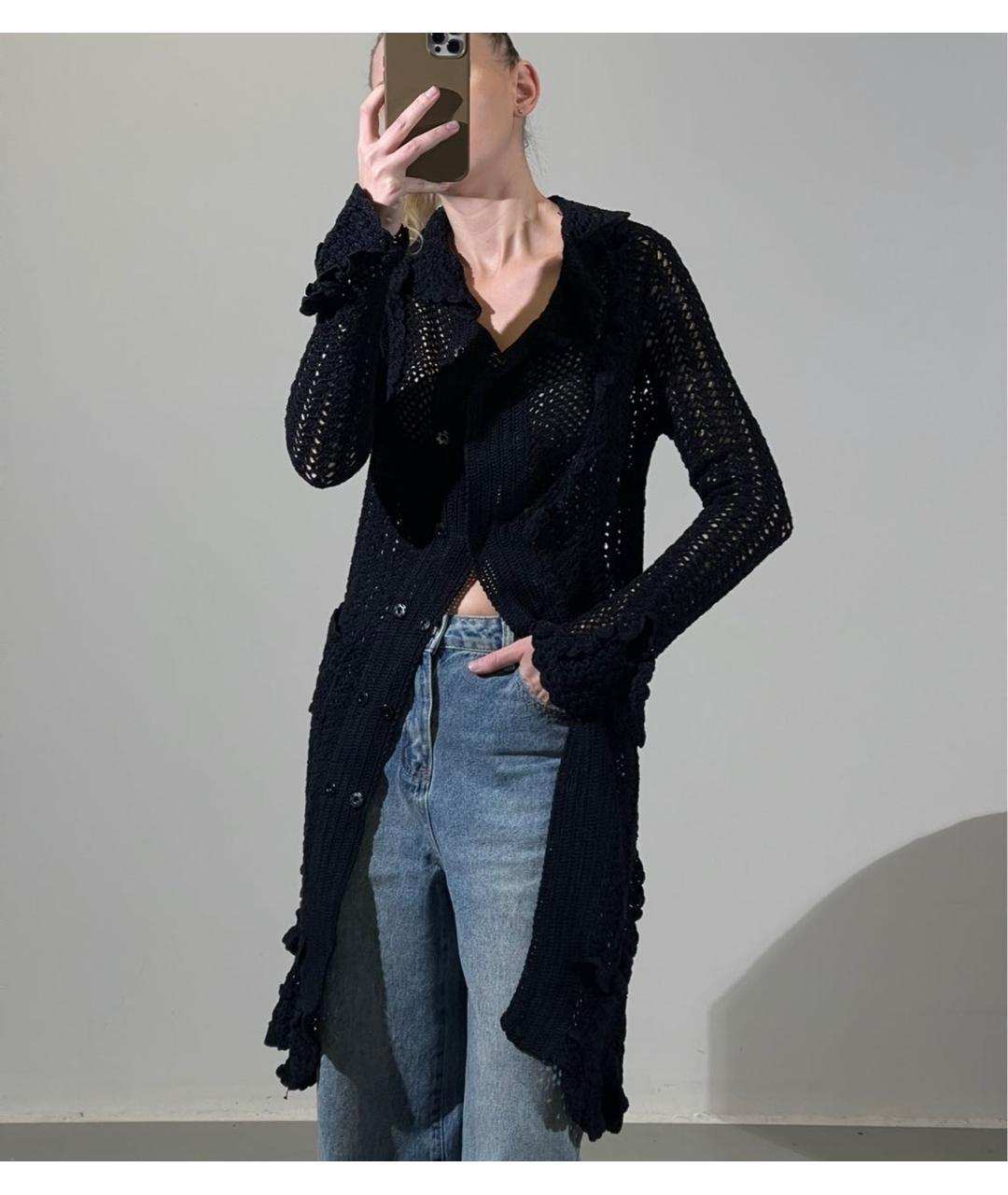 DOLCE&GABBANA Черный хлопковый кардиган, фото 7