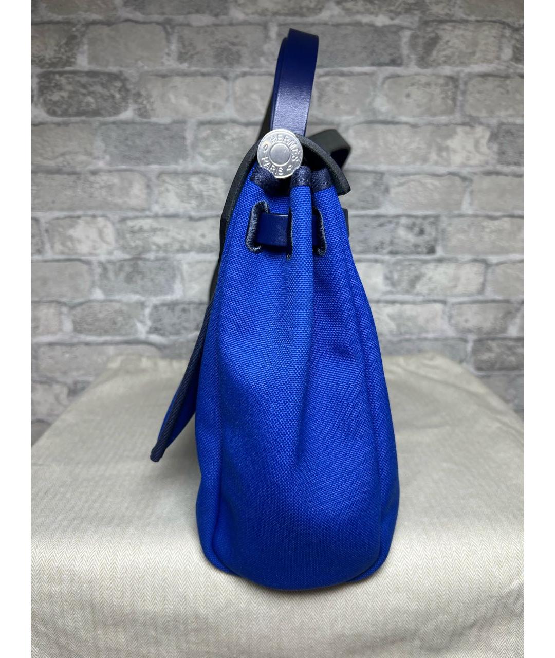 HERMES Синяя сумка с короткими ручками, фото 5