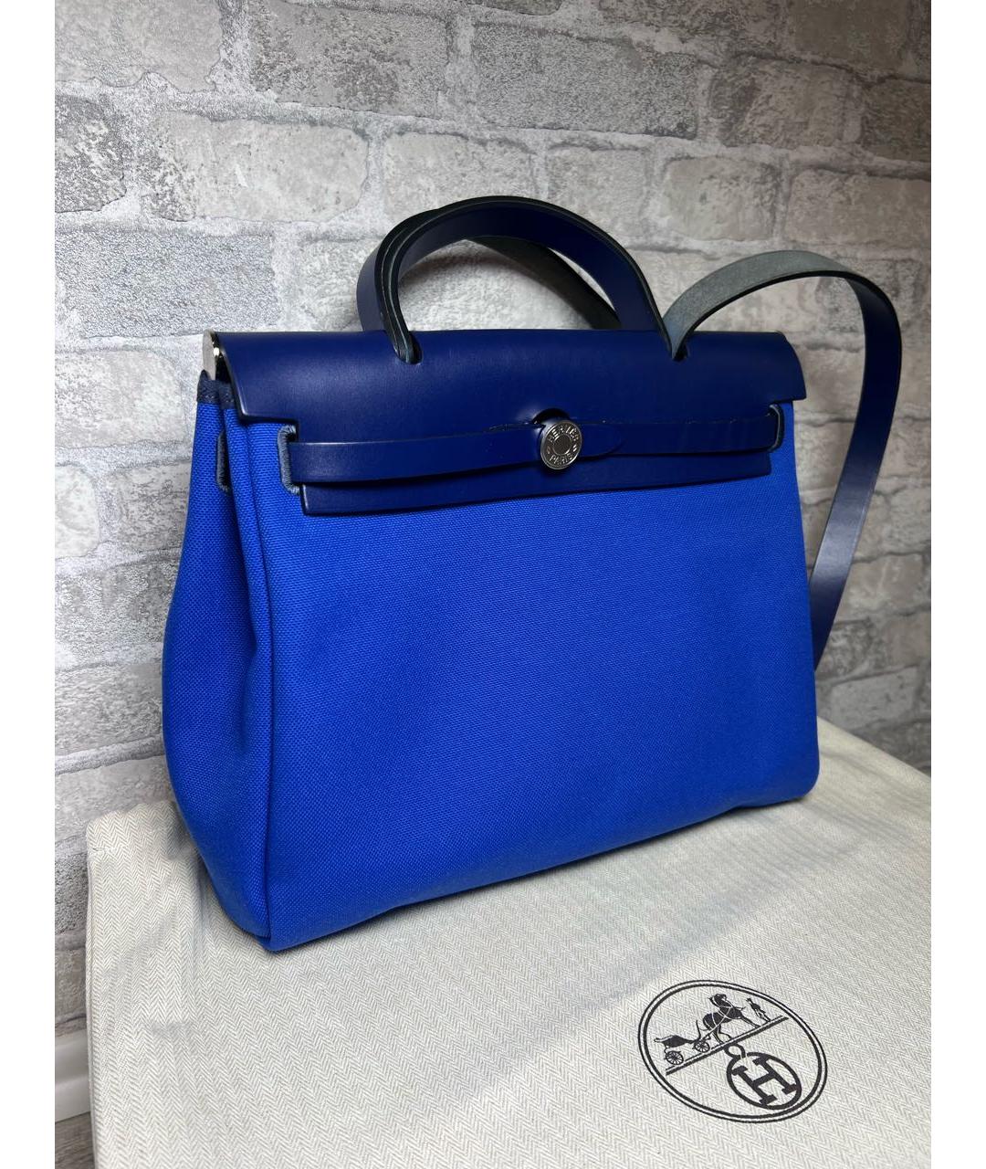 HERMES Синяя сумка с короткими ручками, фото 2