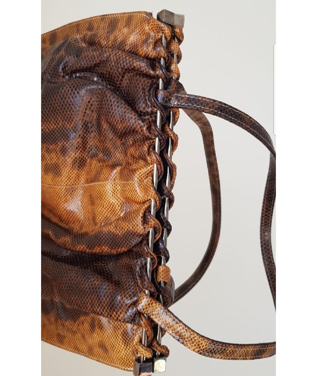 GIAN MARCO LORENZI Коричневая кожаная сумка через плечо, фото 3