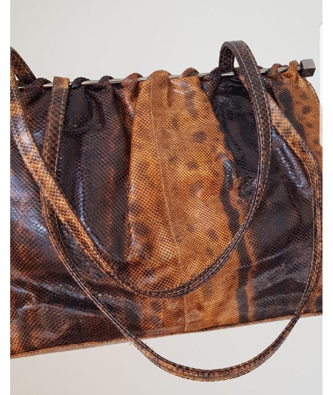 GIAN MARCO LORENZI Коричневая кожаная сумка через плечо, фото 2