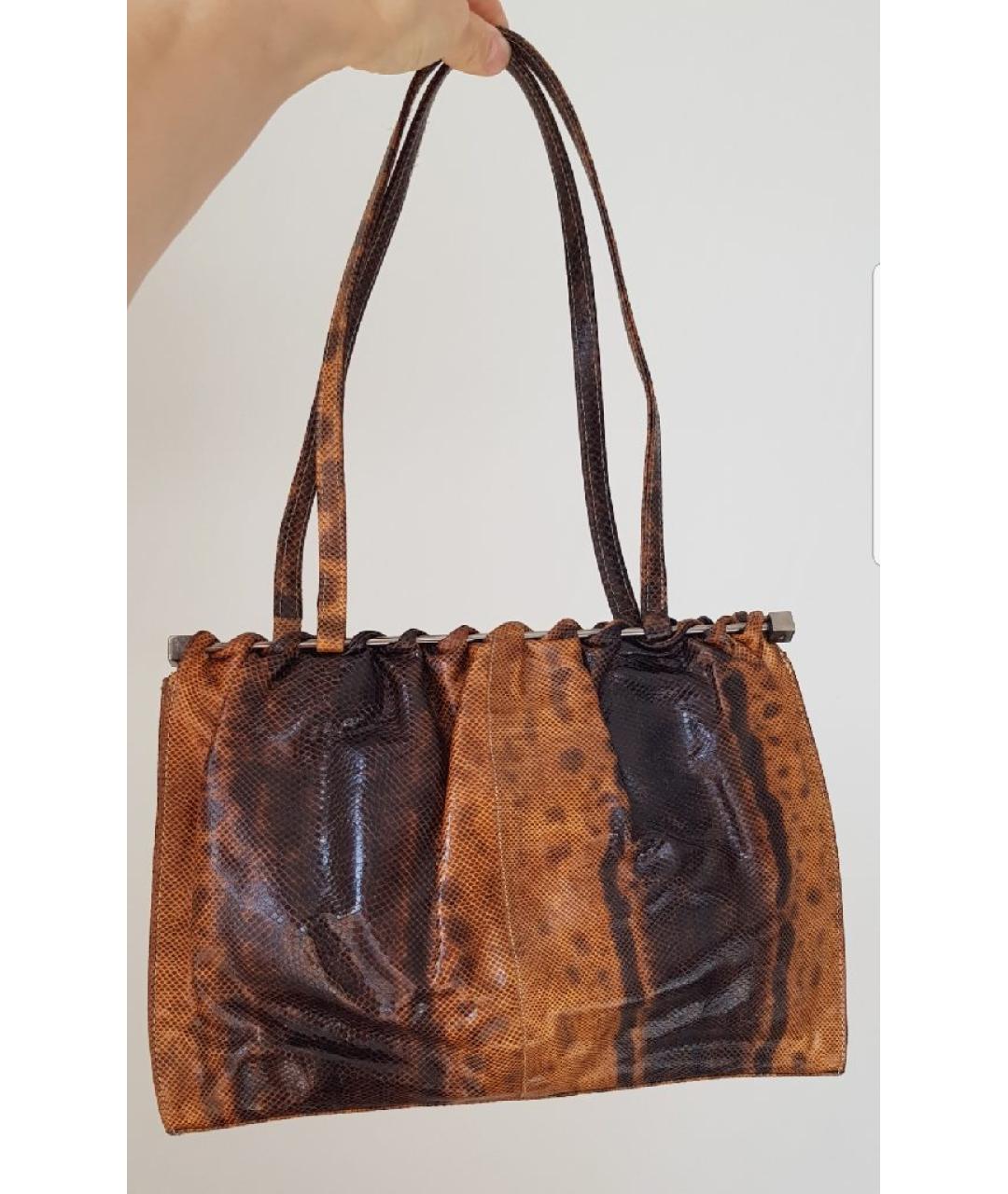 GIAN MARCO LORENZI Коричневая кожаная сумка через плечо, фото 7