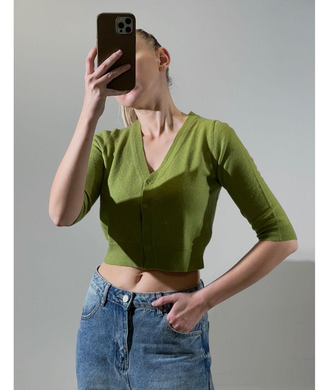 BOTTEGA VENETA Зеленый кашемировый кардиган, фото 5