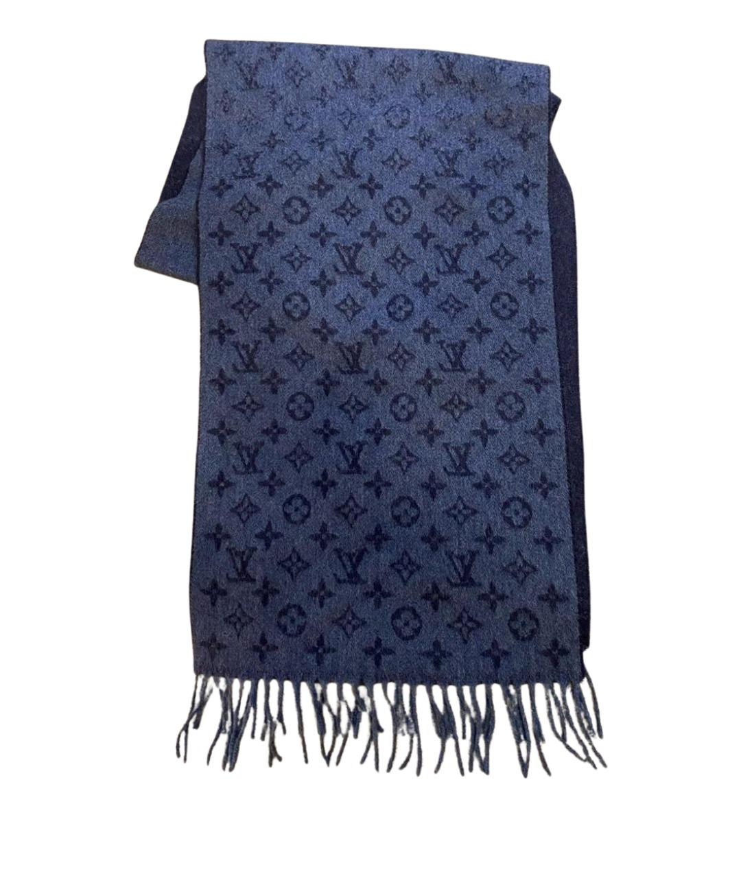 LOUIS VUITTON Темно-синий кашемировый шарф, фото 1