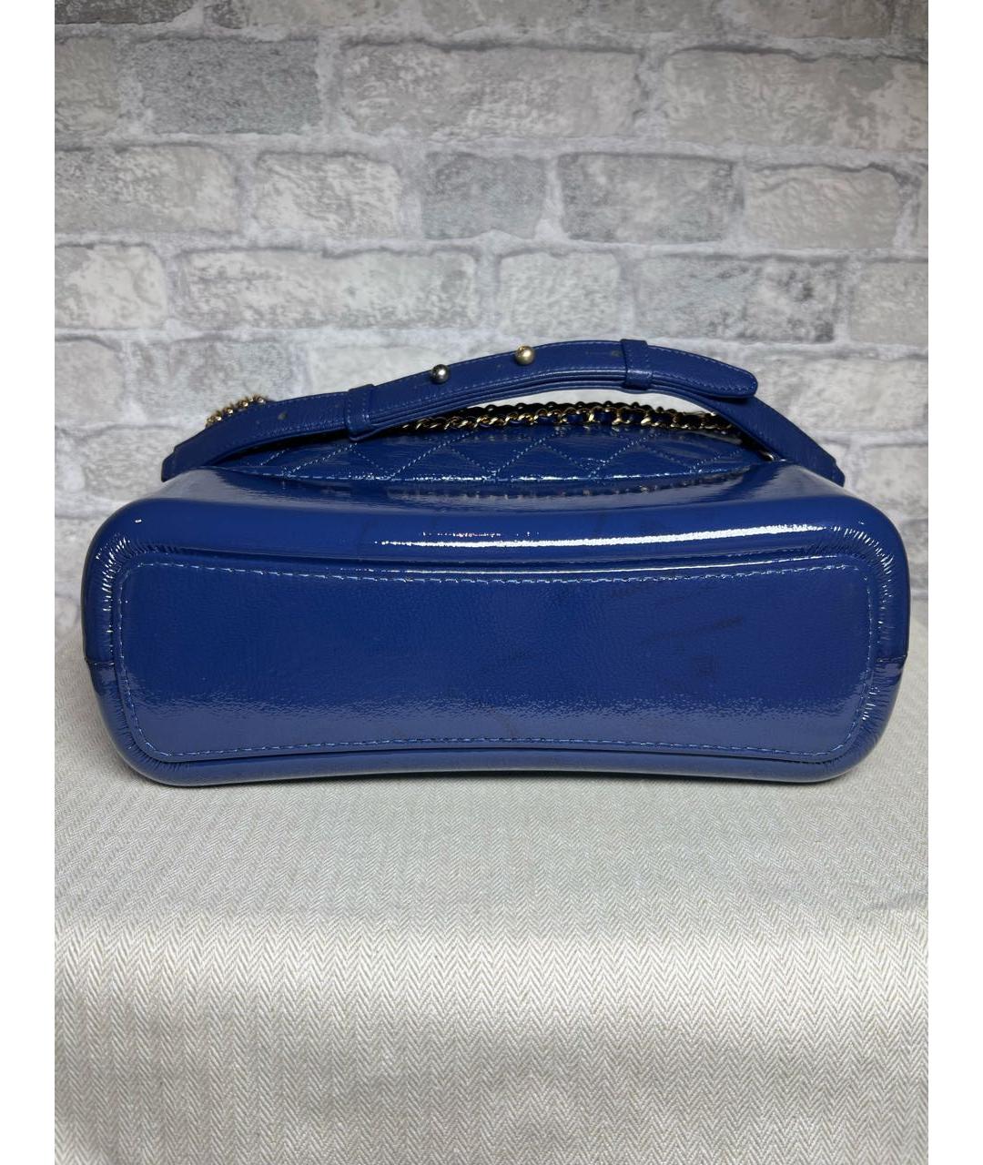 CHANEL Синяя кожаная сумка через плечо, фото 6