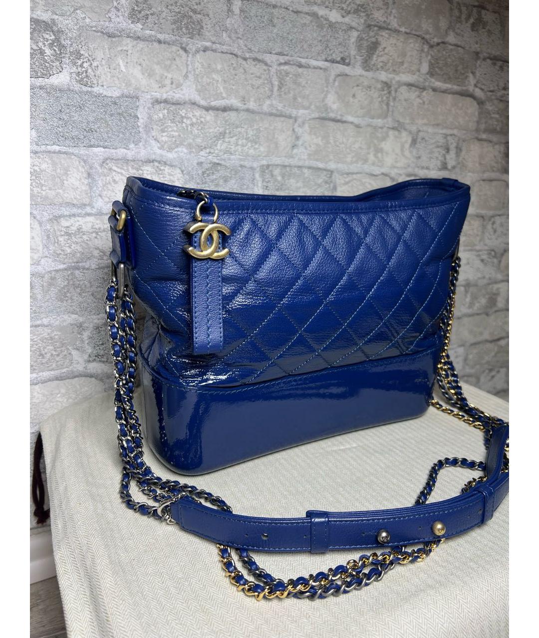 CHANEL Синяя кожаная сумка через плечо, фото 2