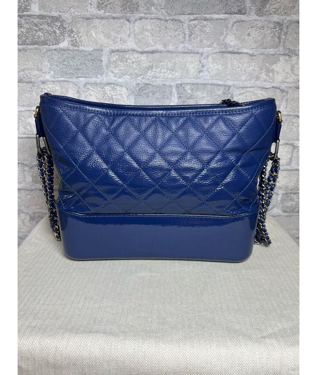 CHANEL Синяя кожаная сумка через плечо, фото 4