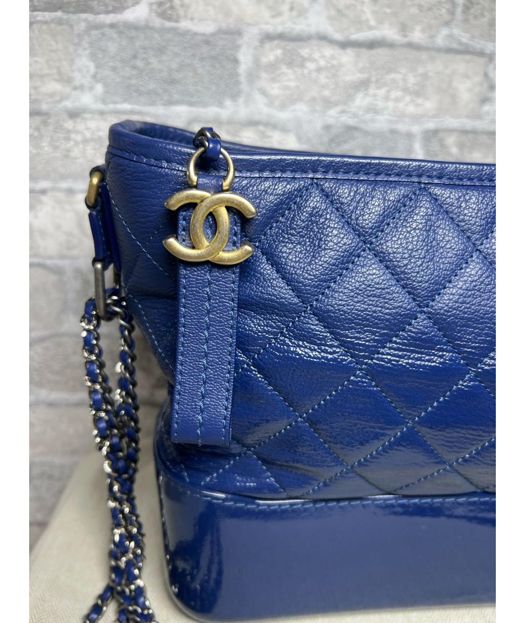 CHANEL Синяя кожаная сумка через плечо, фото 3