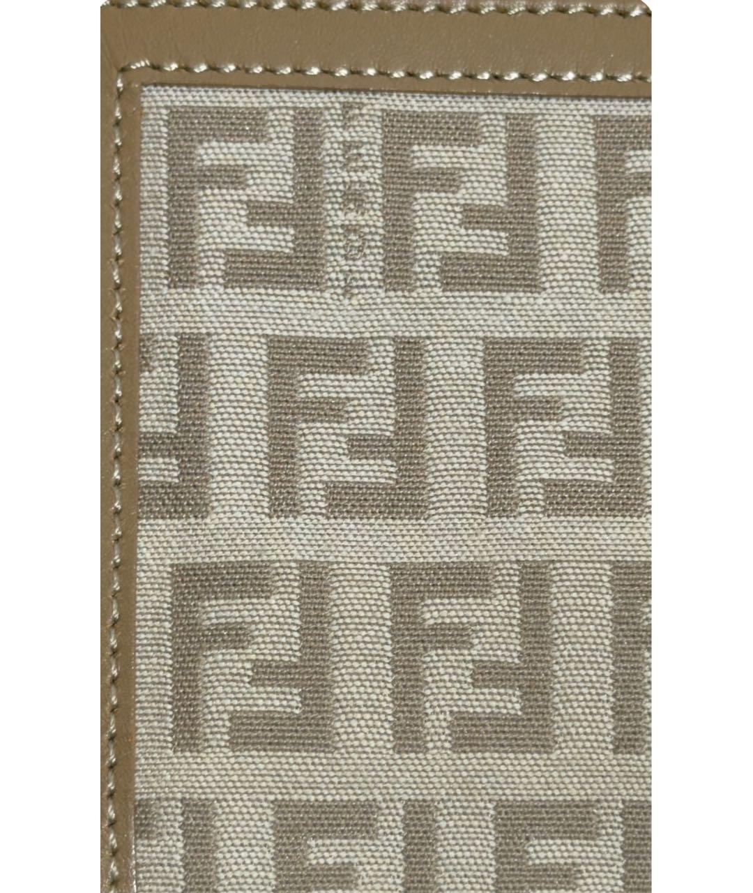 FENDI Бежевый кожаный кошелек, фото 5