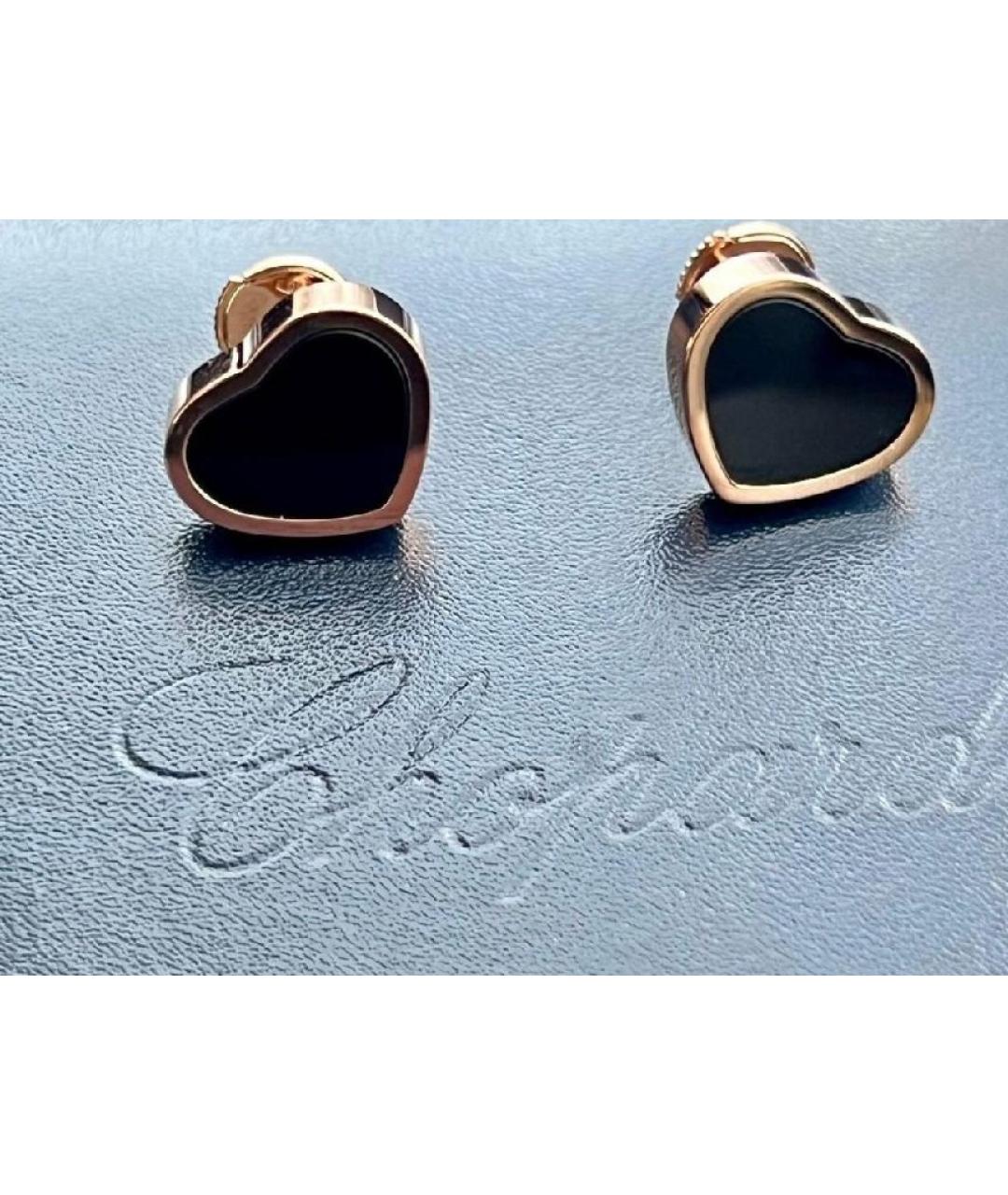 CHOPARD Черные серьги из розового золота, фото 4