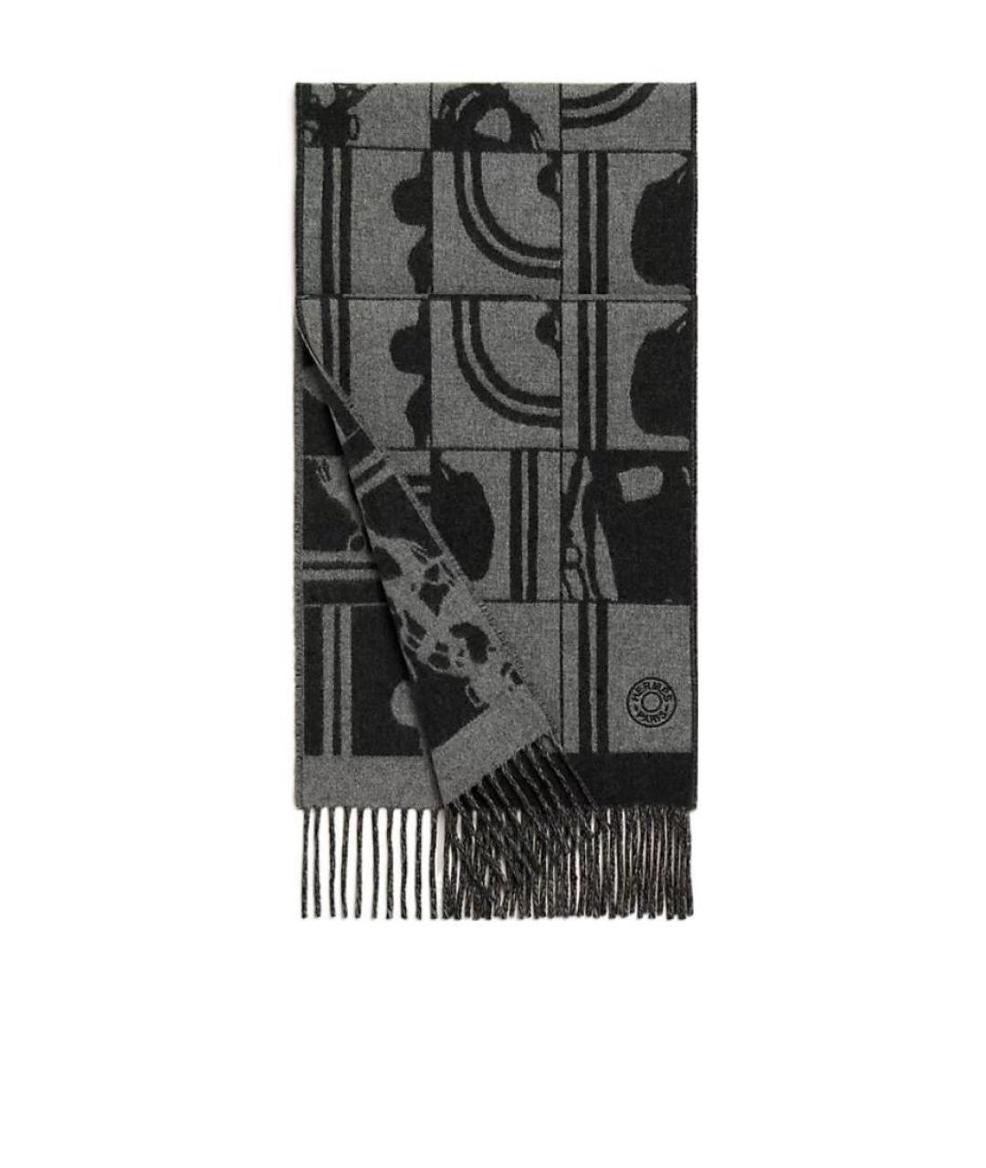 HERMES Черный шарф, фото 1