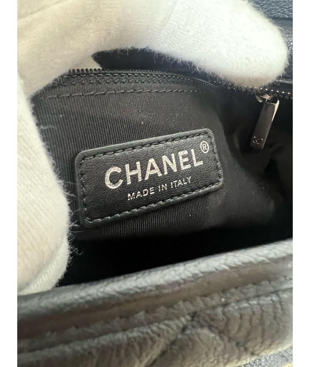 CHANEL Черная кожаная сумка через плечо, фото 8