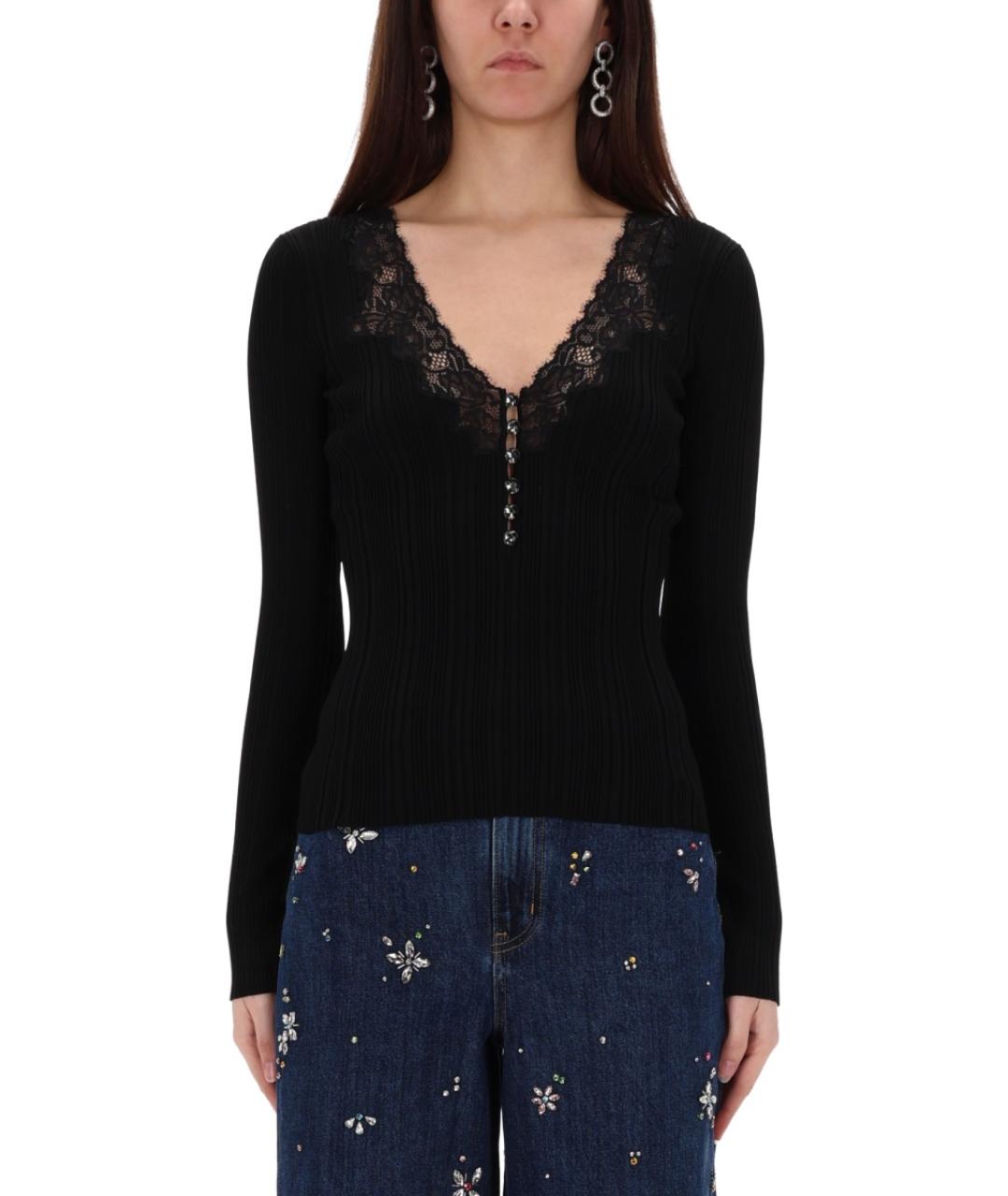 SELF-PORTRAIT Черная полиамидовая водолазка, фото 4