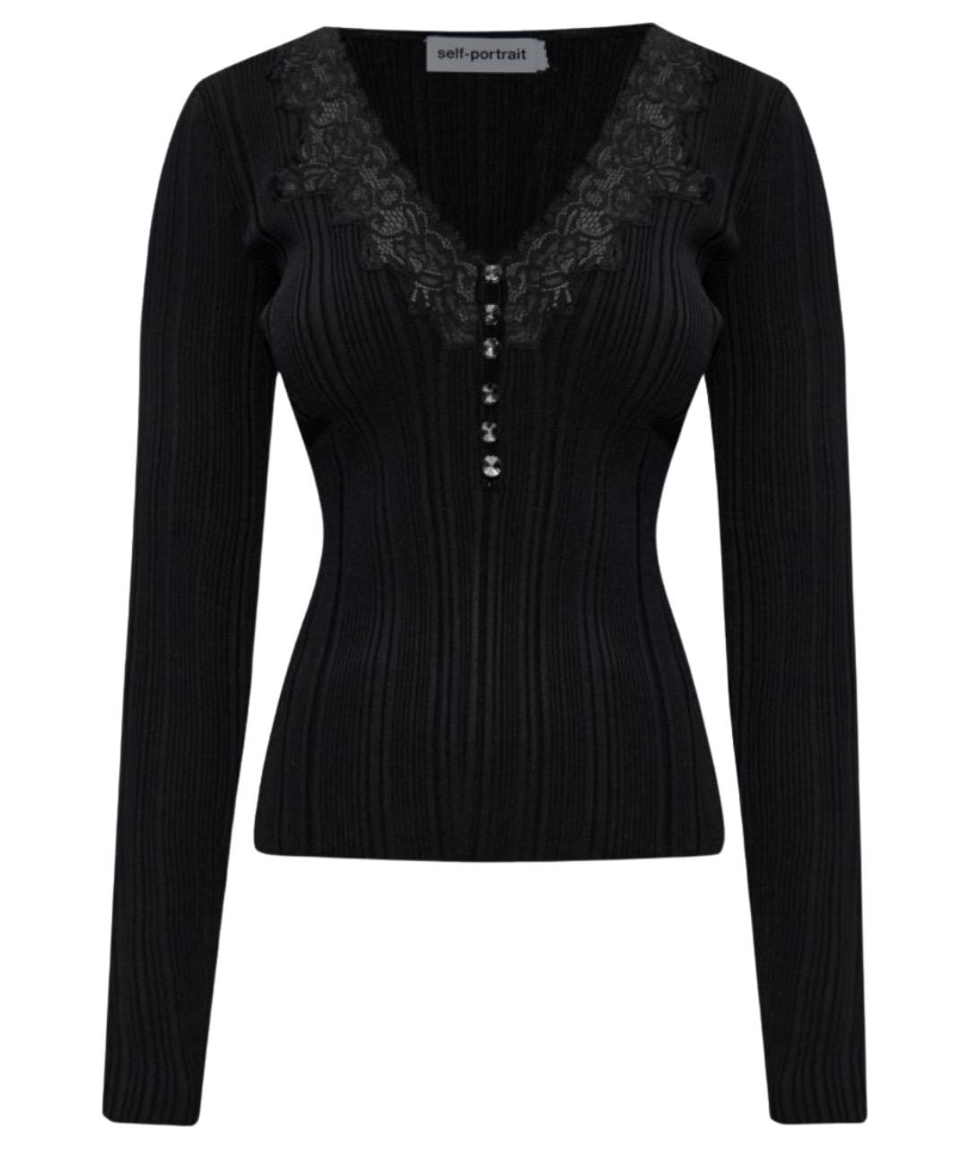 SELF-PORTRAIT Черная полиамидовая водолазка, фото 1