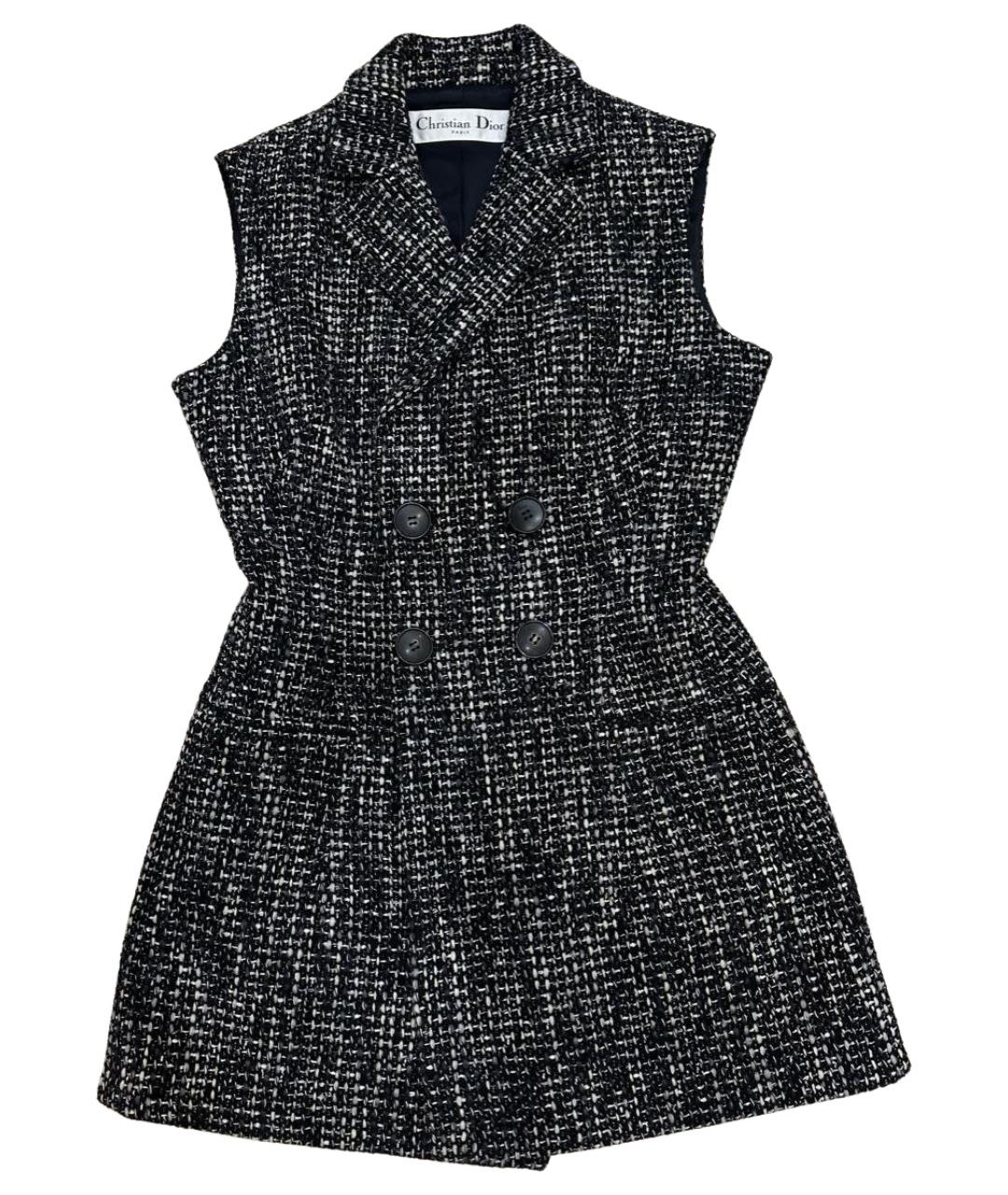 CHRISTIAN DIOR Серый твидовый жилет, фото 1