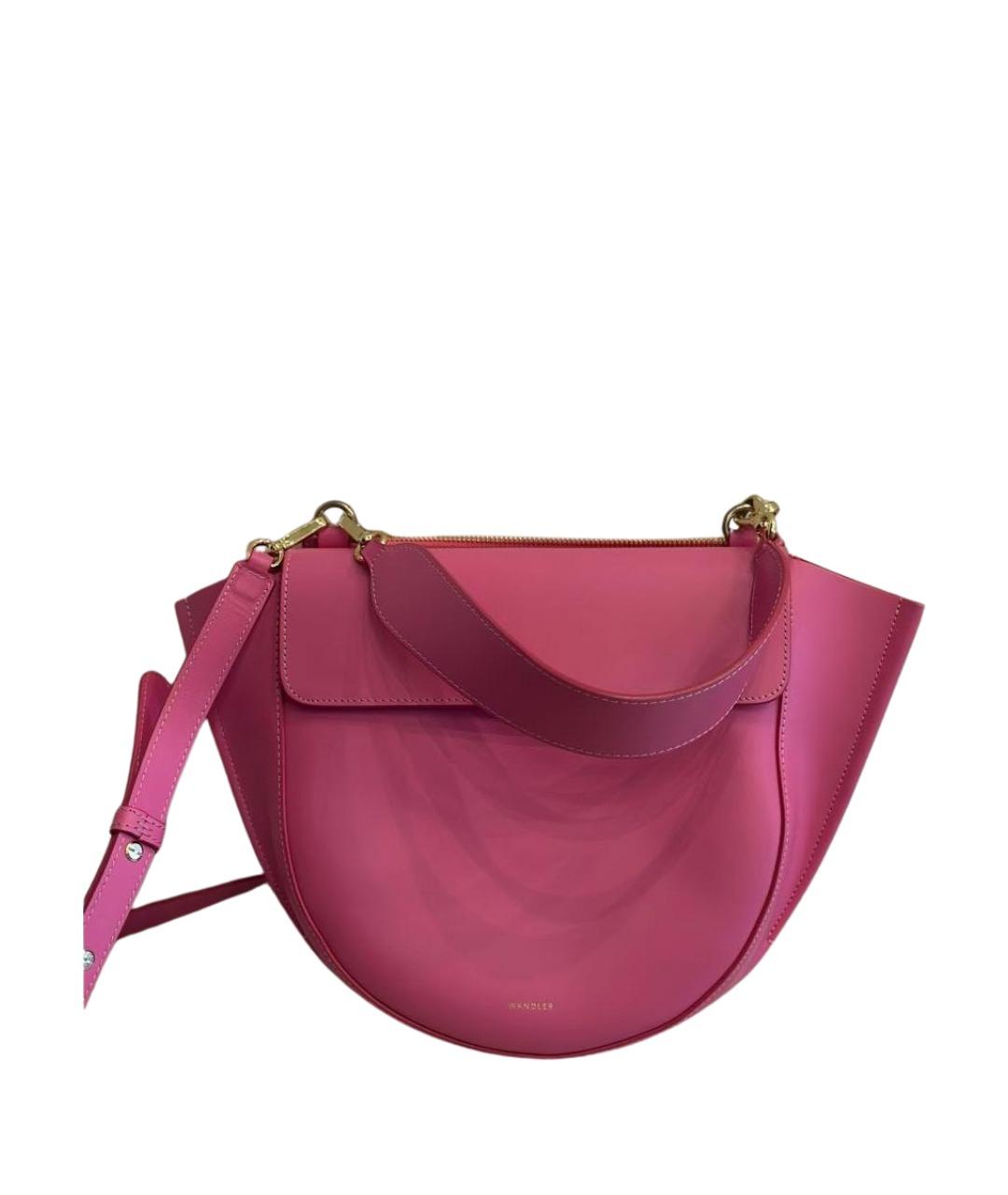 WANDLER Розовая кожаная сумка через плечо, фото 1
