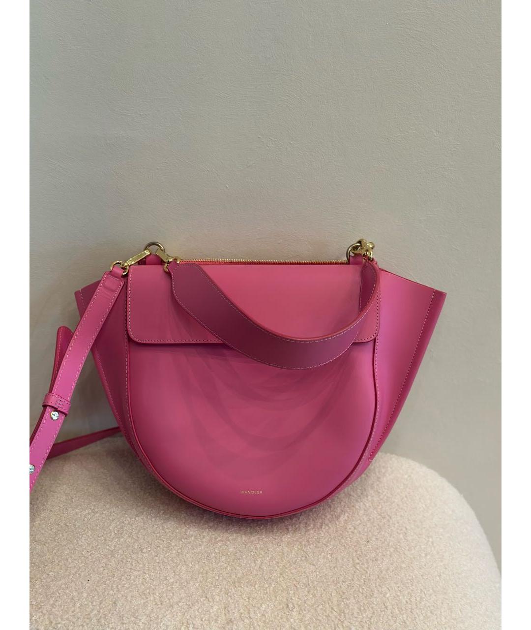 WANDLER Розовая кожаная сумка через плечо, фото 6