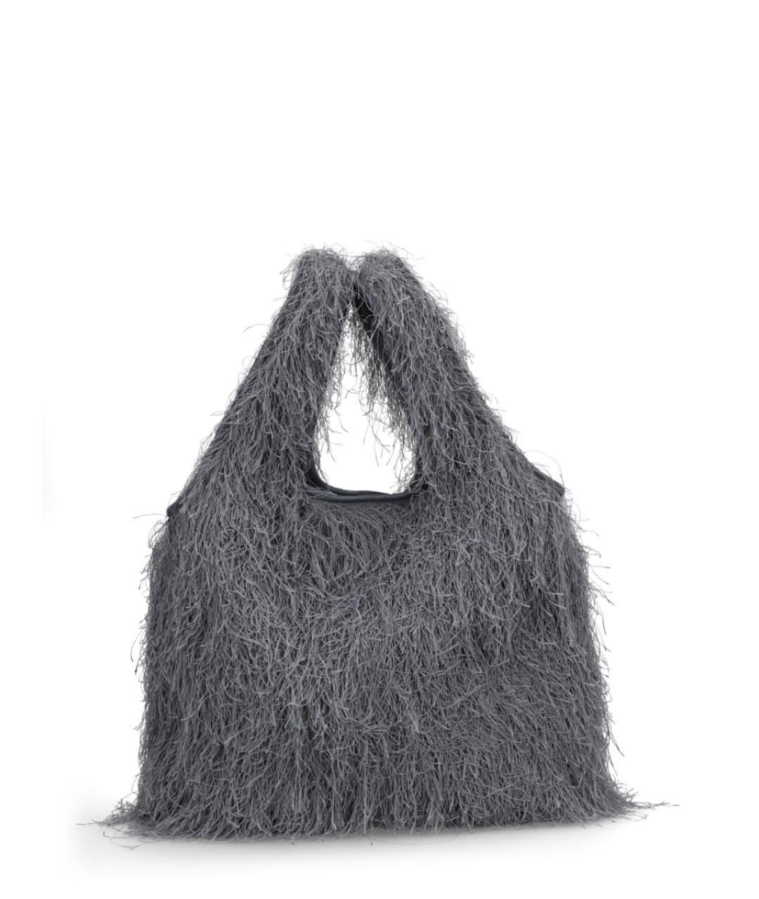 DRIES VAN NOTEN Серая синтетическая сумка тоут, фото 1