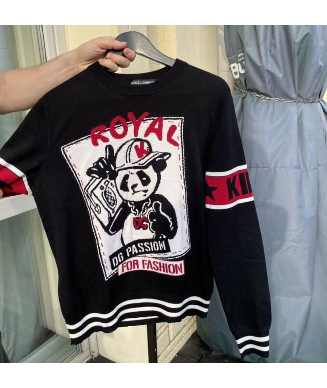 DOLCE&GABBANA Черный шерстяной джемпер / свитер, фото 3