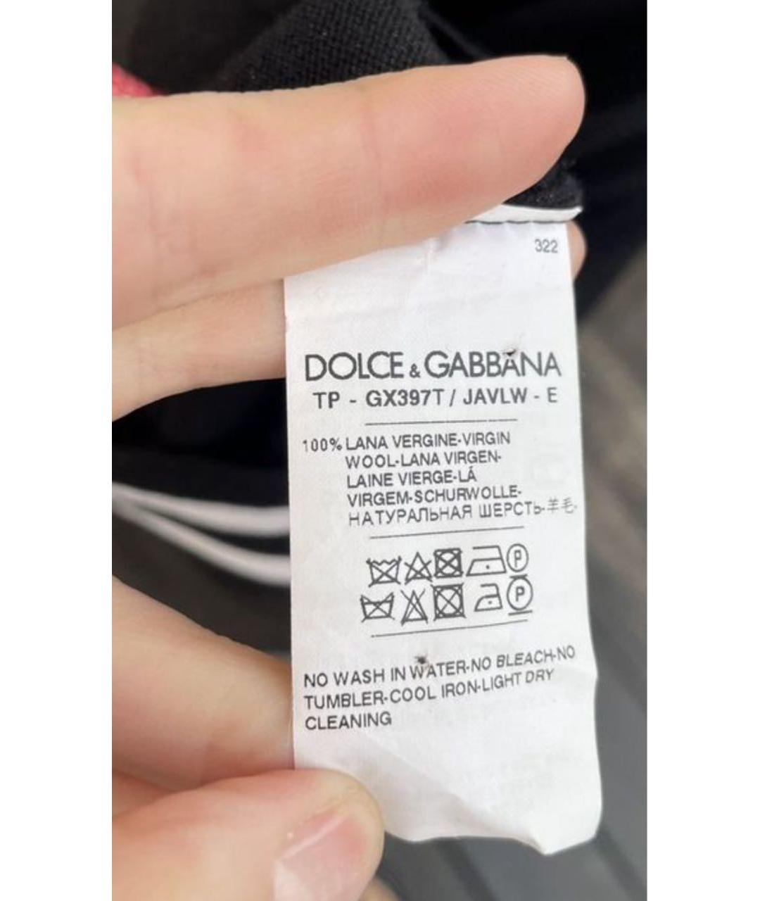 DOLCE&GABBANA Черный шерстяной джемпер / свитер, фото 4