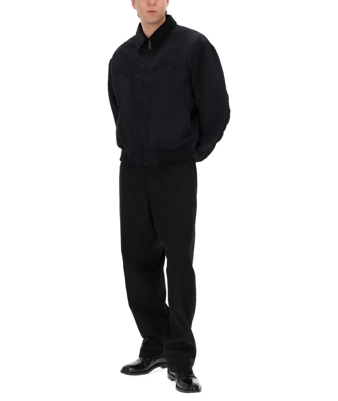 MAISON MARGIELA Черные полиэстеровые повседневные брюки, фото 5