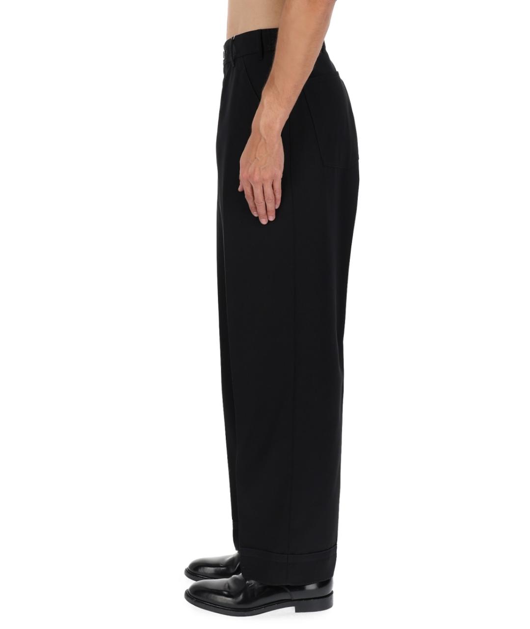 MAISON MARGIELA Черные полиэстеровые повседневные брюки, фото 2