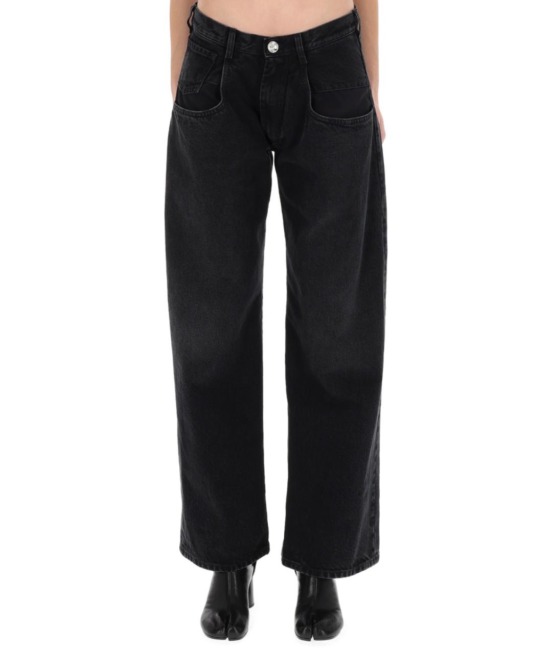 MAISON MARGIELA Черные хлопковые прямые брюки, фото 4