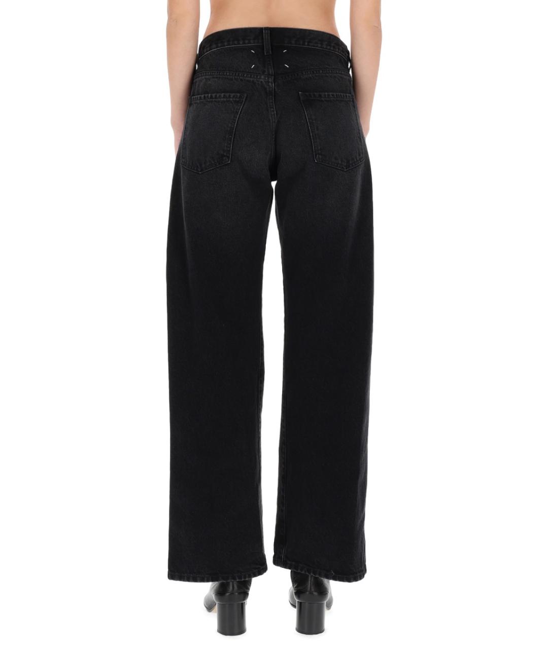 MAISON MARGIELA Черные хлопковые прямые брюки, фото 3