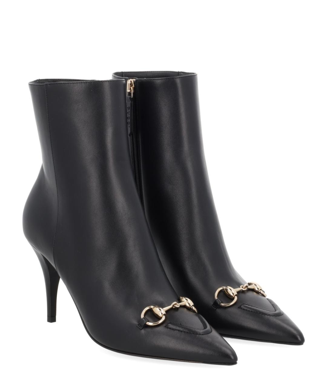GUCCI Черные кожаные ботильоны, фото 2