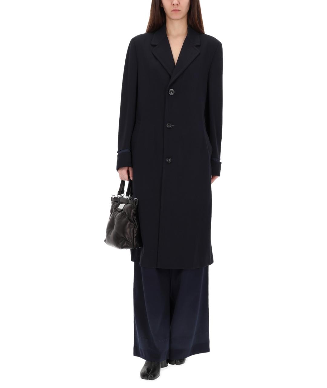 MAISON MARGIELA Синее шерстяное пальто, фото 2