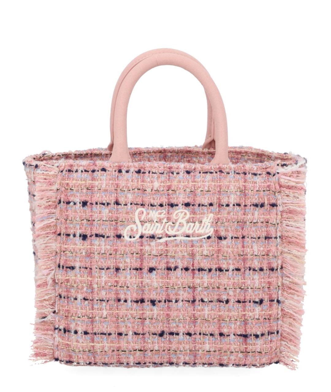 MC2 SAINT BARTH Розовая синтетическая сумка тоут, фото 3
