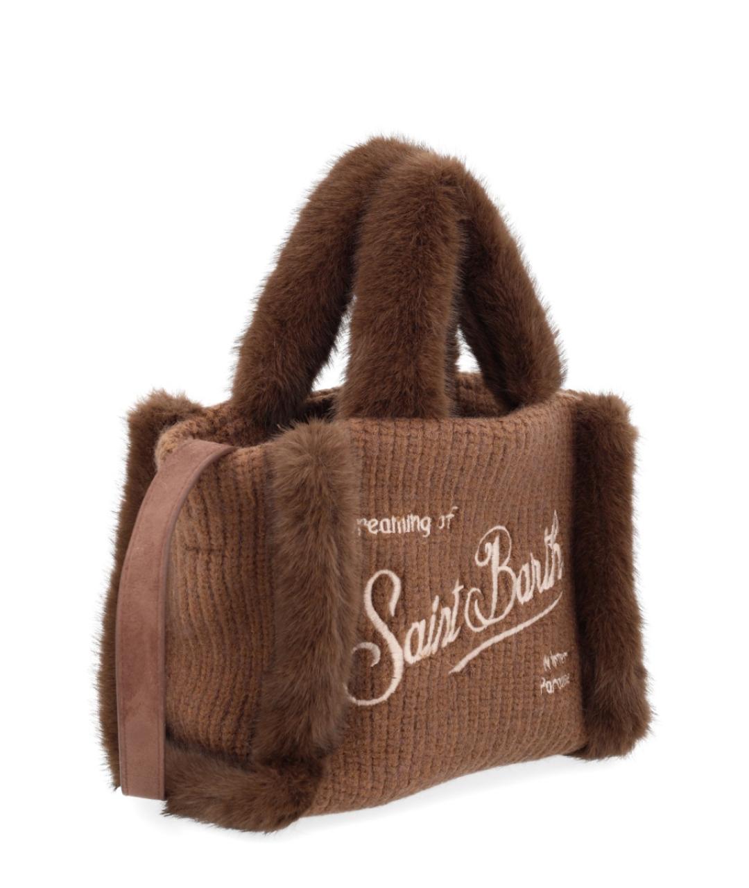 MC2 SAINT BARTH Коричневая синтетическая сумка тоут, фото 2