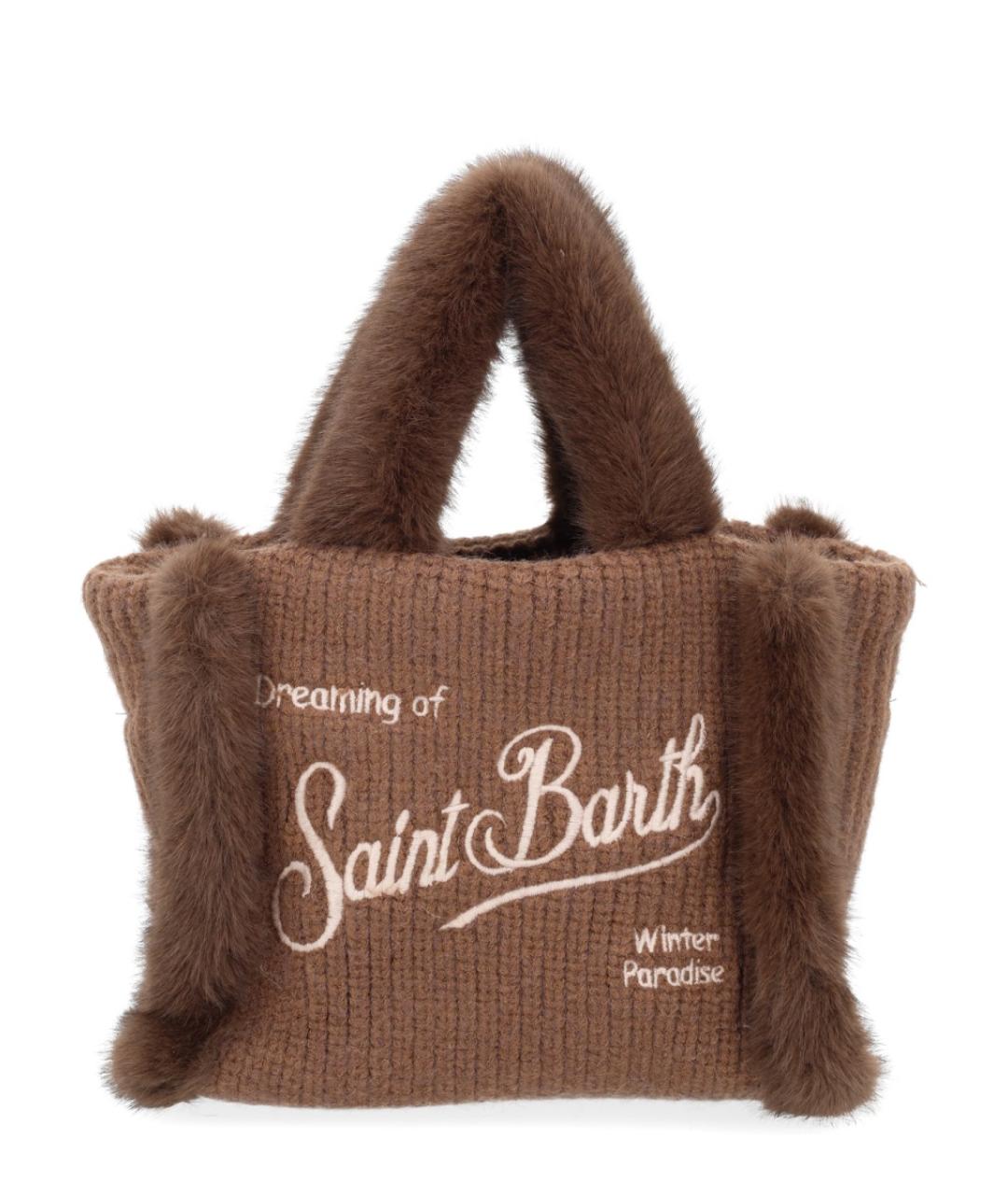 MC2 SAINT BARTH Коричневая синтетическая сумка тоут, фото 1