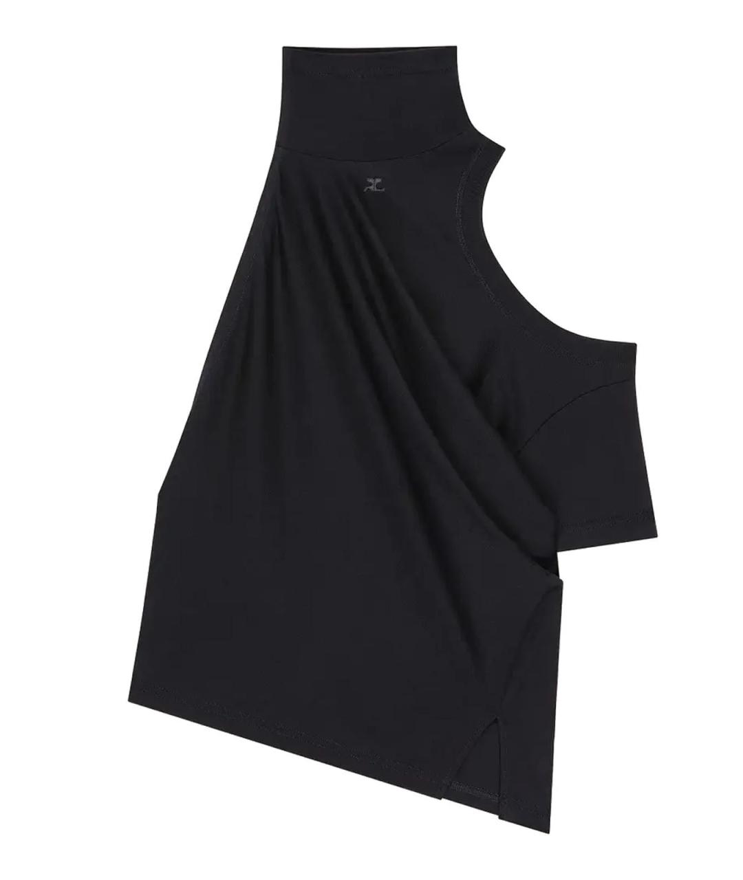 COURREGES Черная хлопковая футболка, фото 1