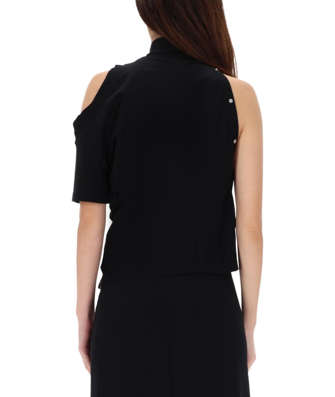 COURREGES Черная хлопковая футболка, фото 4