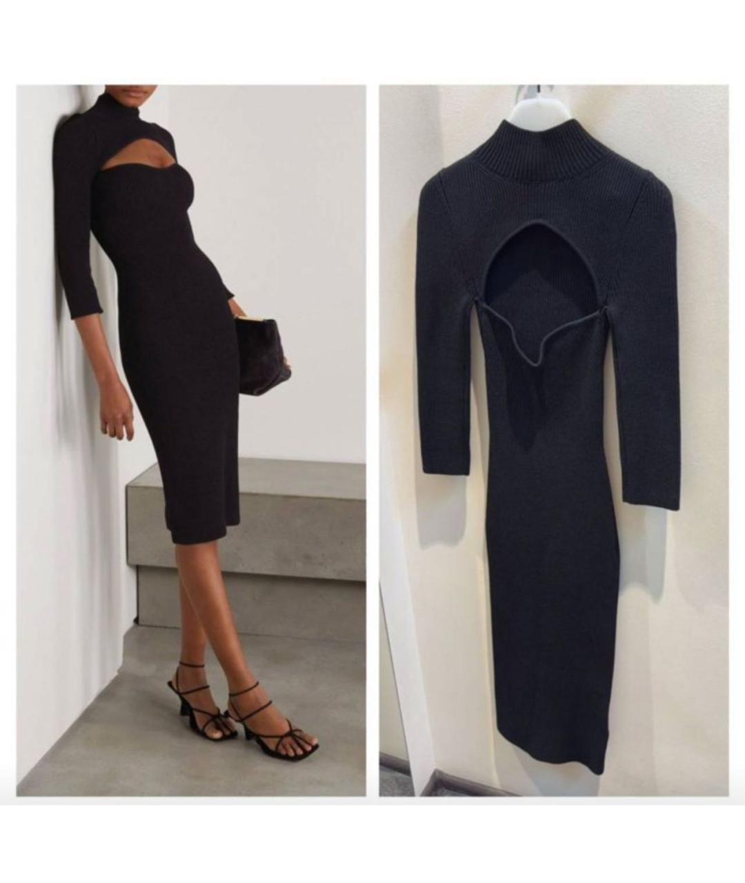 KHAITE Черное вискозное платье, фото 2