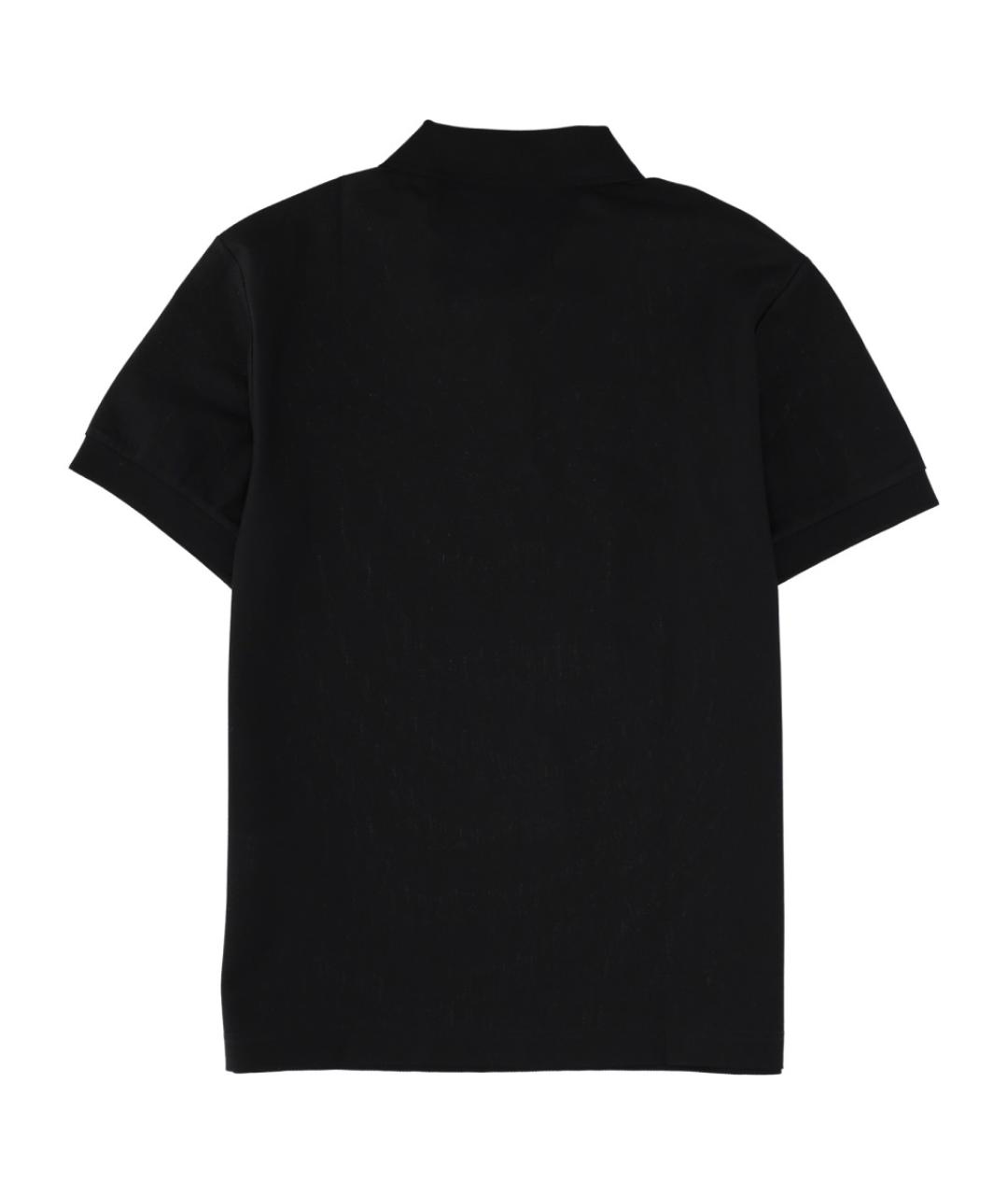 BURBERRY Черное хлопковое поло с коротким рукавом, фото 2