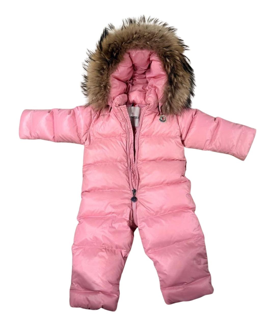 MONCLER KIDS Розовый комбинезон, фото 1
