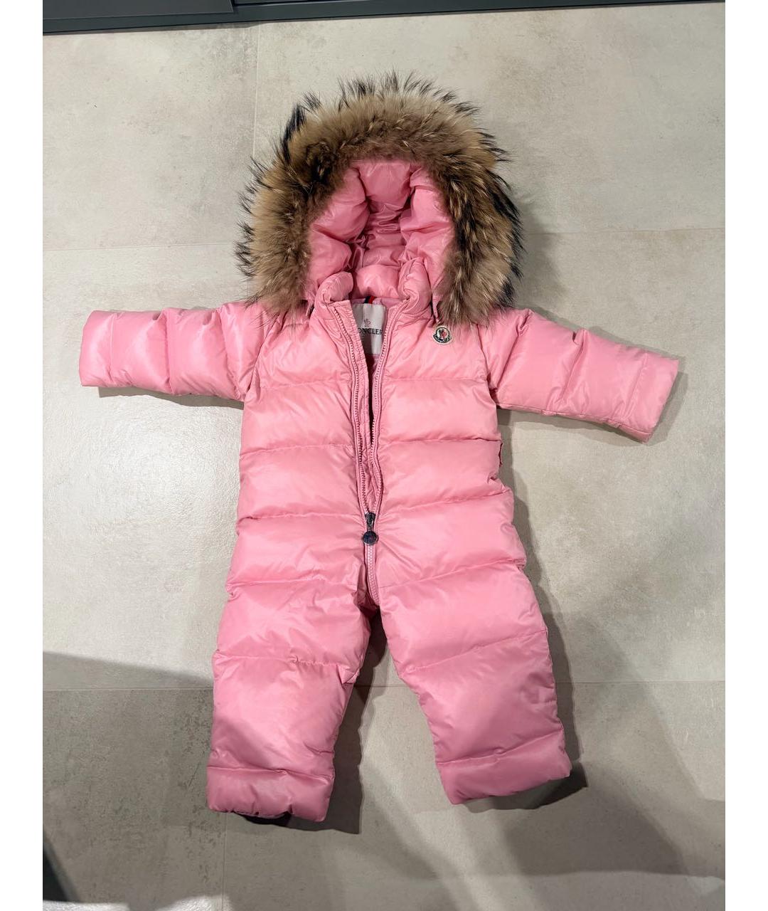 MONCLER KIDS Розовый комбинезон, фото 6