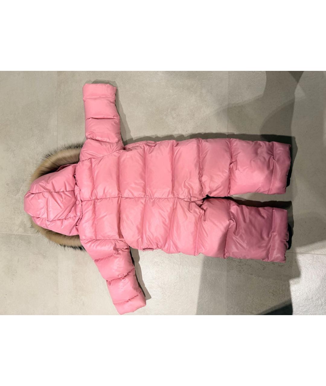 MONCLER KIDS Розовый комбинезон, фото 2