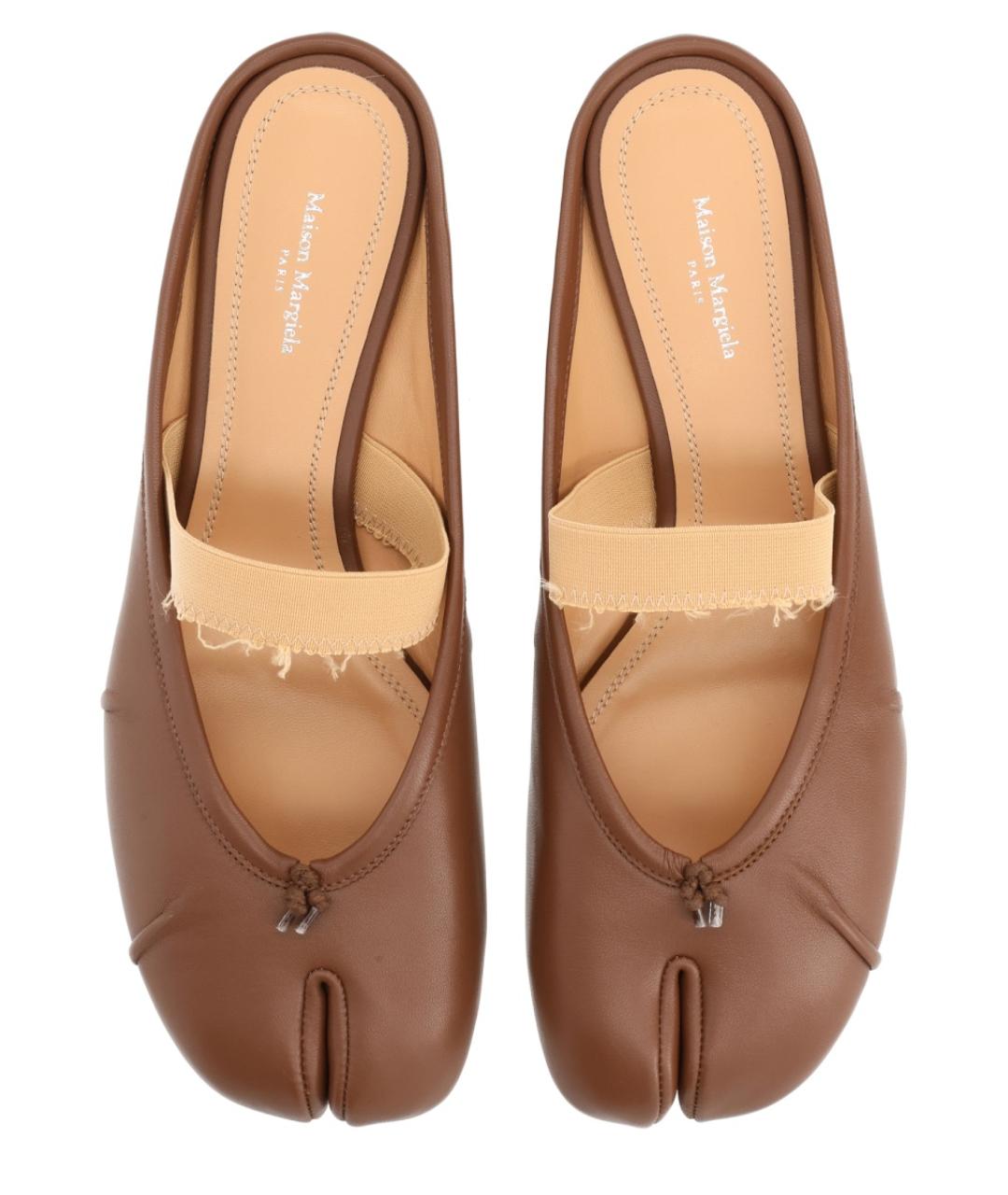 MAISON MARGIELA Коричневые кожаные балетки, фото 4