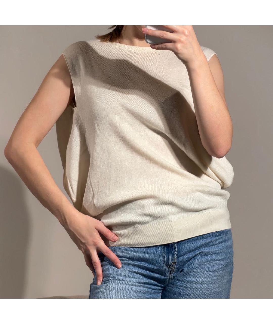 HERMES Белая хлопковая жилетка, фото 5