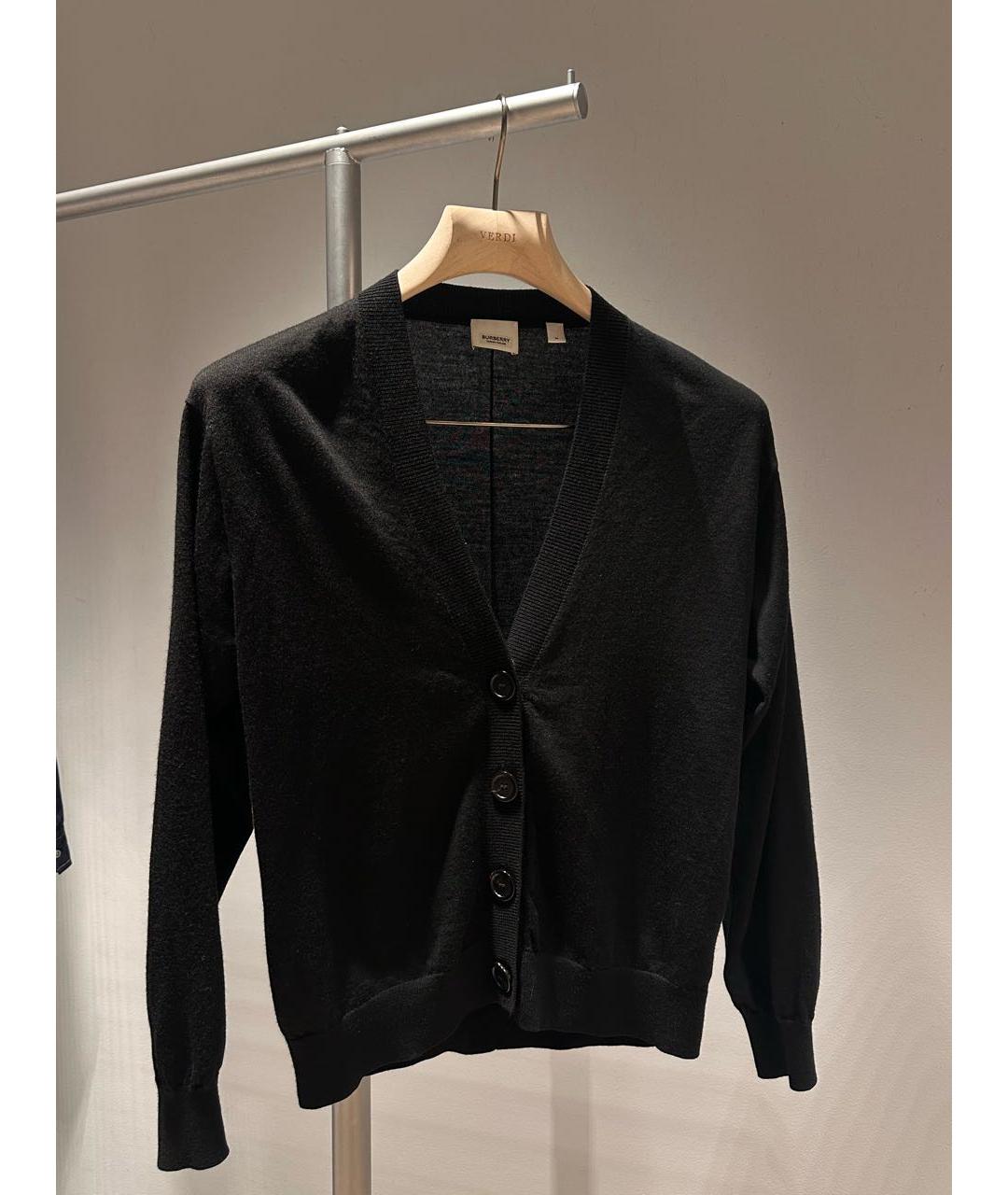 BURBERRY Черный шерстяной кардиган, фото 7
