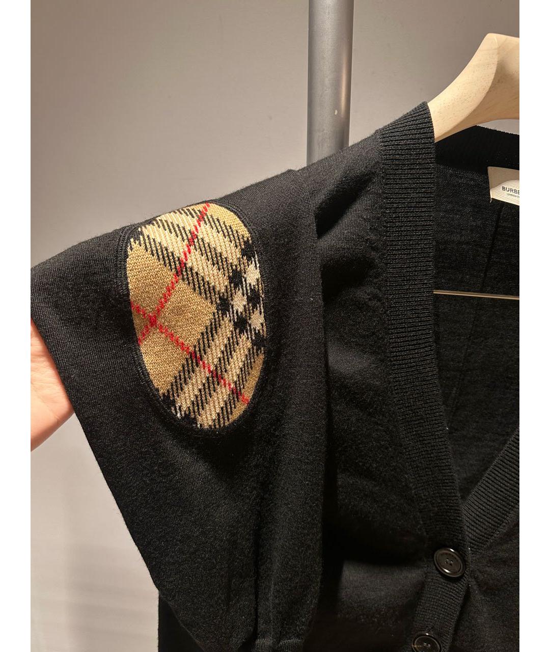 BURBERRY Черный шерстяной кардиган, фото 4