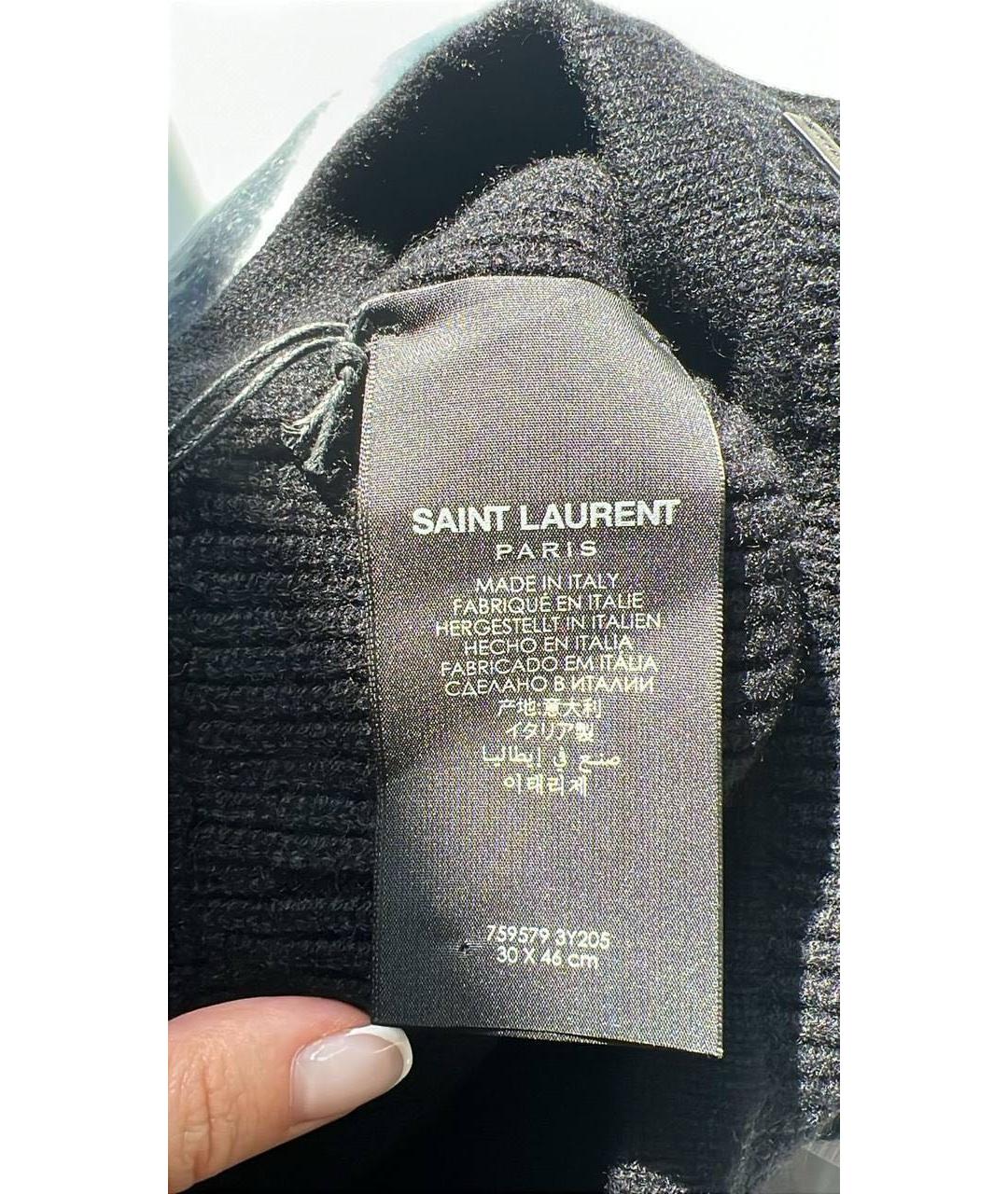 SAINT LAURENT Черная шапка, фото 5