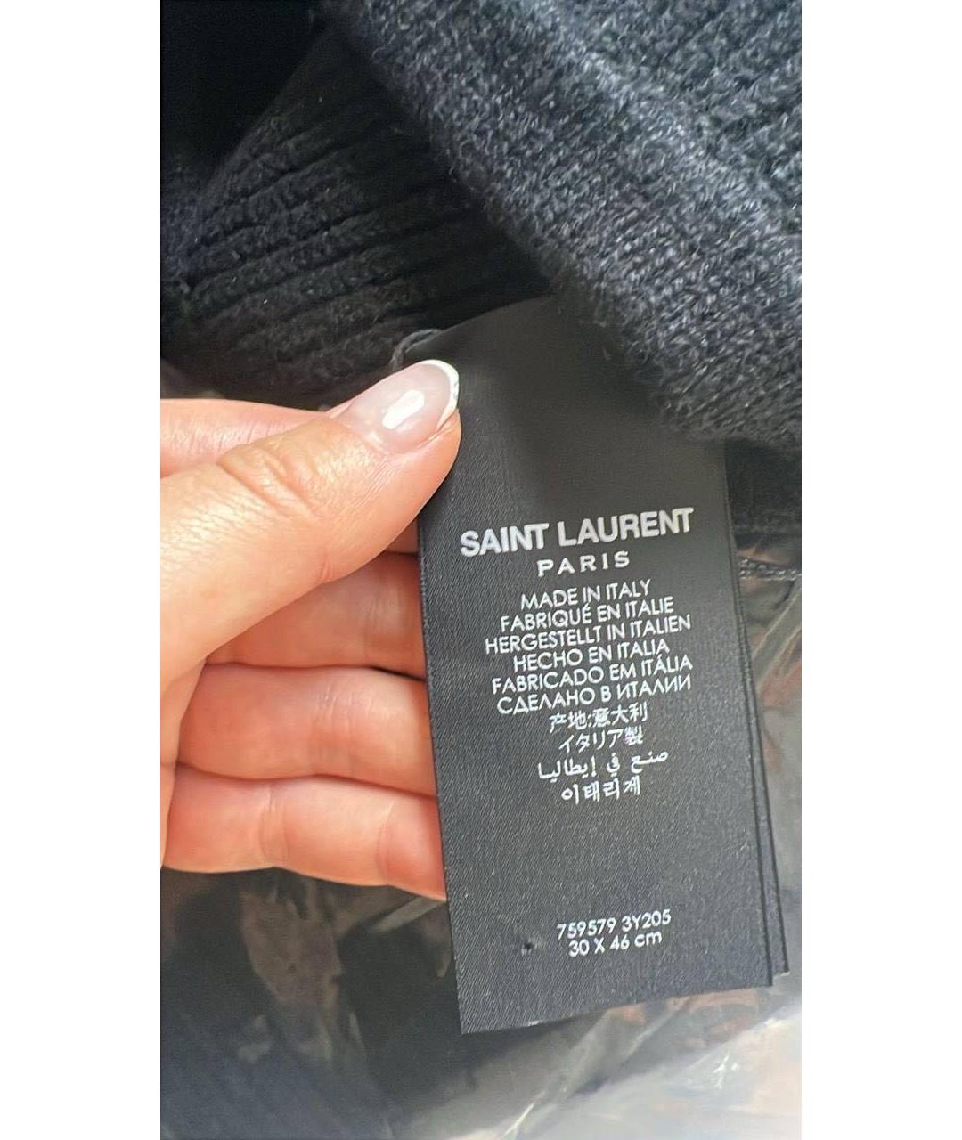 SAINT LAURENT Черная шапка, фото 7