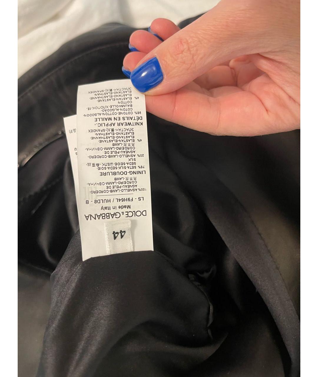 DOLCE&GABBANA Черная кожаная куртка, фото 5